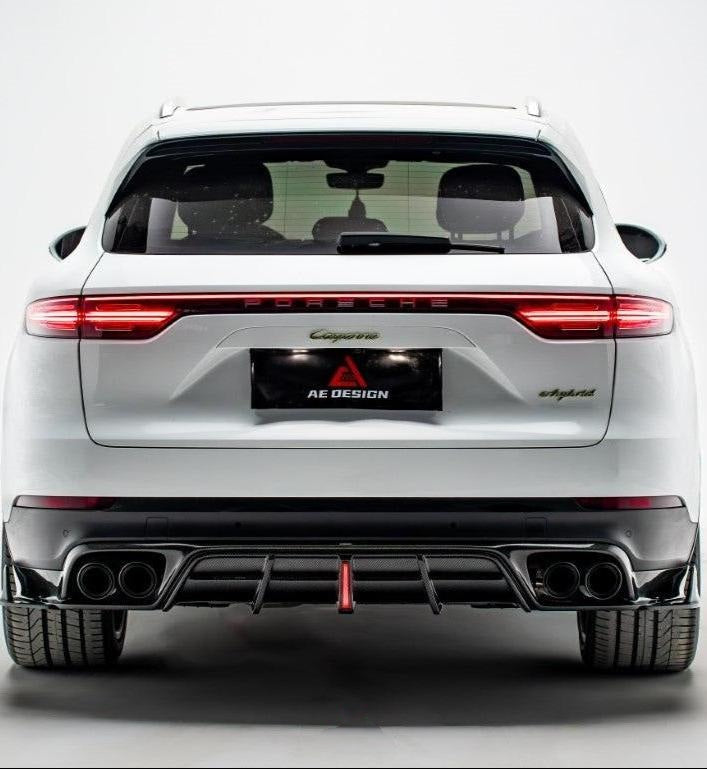 Porsche Cayenne Coupe 9Y0 9Y0.1 9Y0.2 9Y3 9Y3.1 9Y3.2 Base/S/Turbo/E-Hybrid 2019 2020 2021 2022 2023 2024?with Aftermarket Parts - AE Rear Diffuser & Rear Canards?Carbon Fiber from ArmorExtend