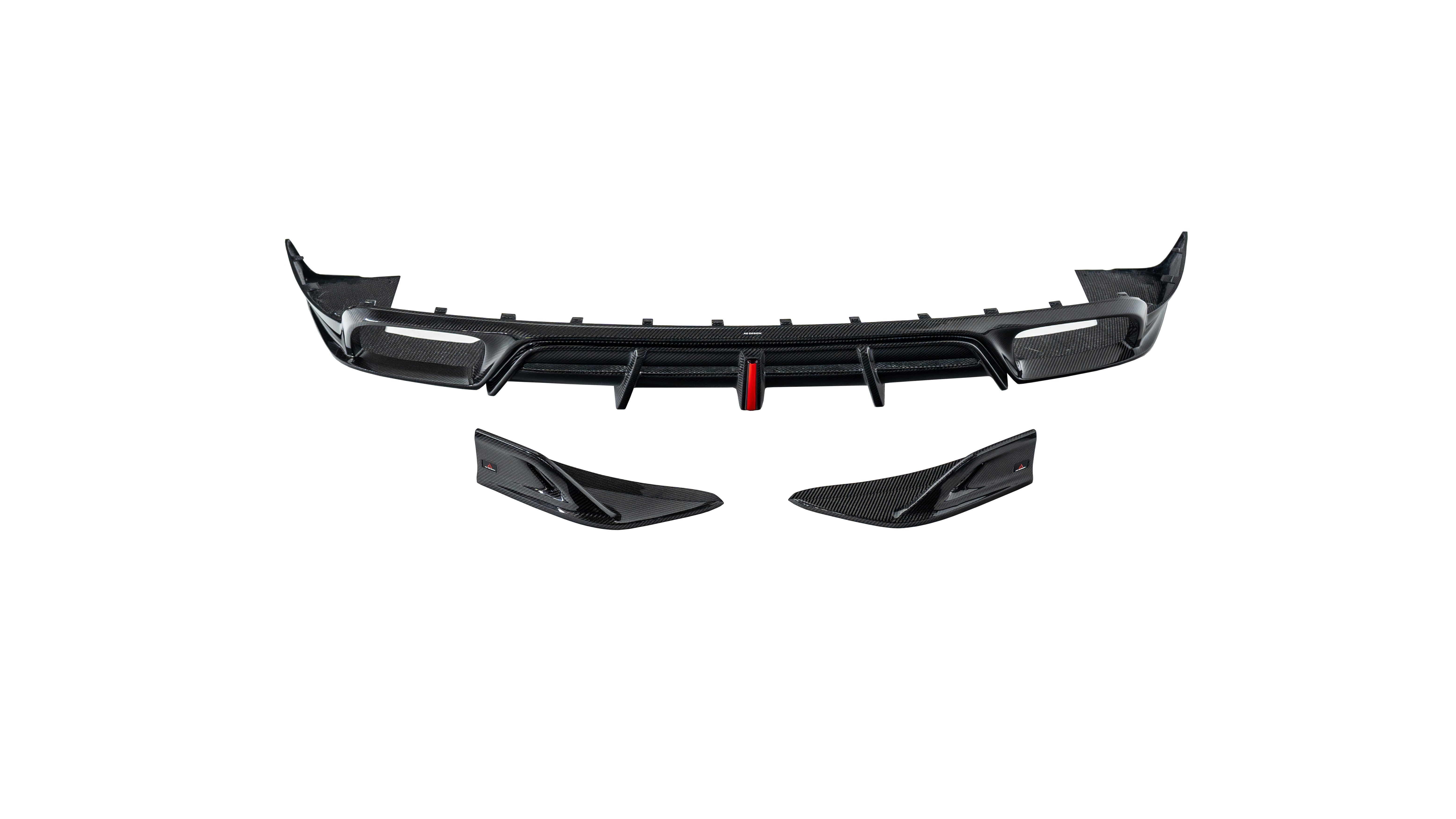 Porsche Cayenne Coupe 9Y0 9Y0.1 9Y0.2 9Y3 9Y3.1 9Y3.2 Base/S/Turbo/E-Hybrid 2019 2020 2021 2022 2023 2024?with Aftermarket Parts - AE Rear Diffuser & Rear Canards?Carbon Fiber from ArmorExtend