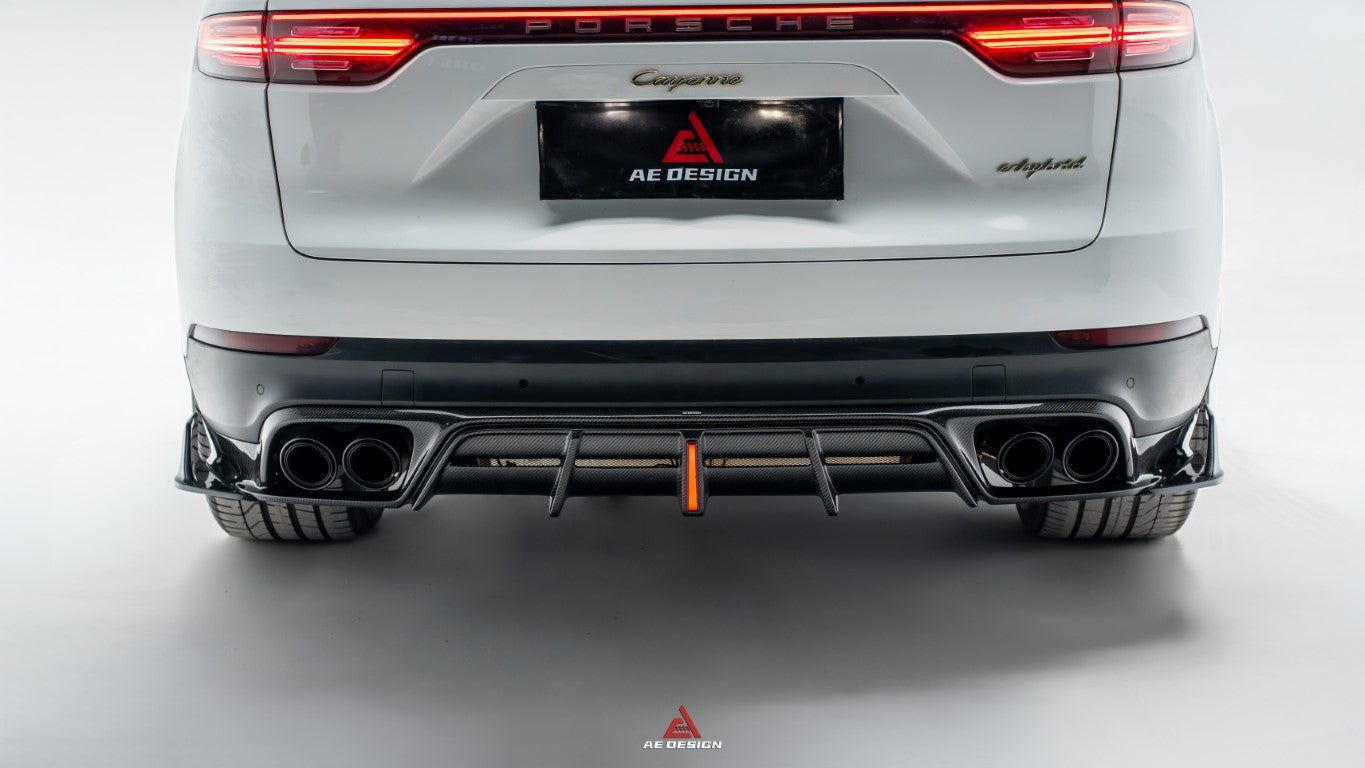 Porsche Cayenne Coupe 9Y0 9Y0.1 9Y0.2 9Y3 9Y3.1 9Y3.2 Base/S/Turbo/E-Hybrid 2019 2020 2021 2022 2023 2024?with Aftermarket Parts - AE Rear Diffuser & Rear Canards?Carbon Fiber from ArmorExtend