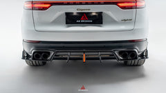 Porsche Cayenne Coupe 9Y0 9Y0.1 9Y0.2 9Y3 9Y3.1 9Y3.2 Base/S/Turbo/E-Hybrid 2019 2020 2021 2022 2023 2024?with Aftermarket Parts - AE Rear Diffuser & Rear Canards?Carbon Fiber from ArmorExtend
