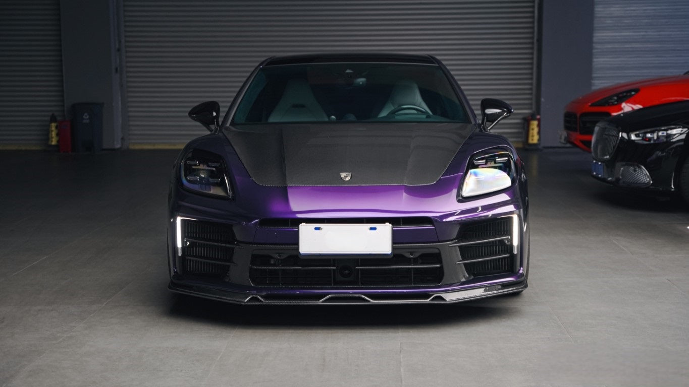 Porsche Panamera 976 Base 4 4S E-Hybird 2024-ON with Aftermarket Parts - AE Desgin ART Front Lip?Carbon Fiber from ArmorExtend