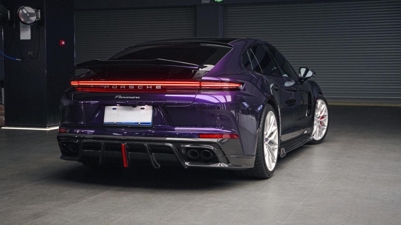 Porsche Panamera 976 Base 4 4S E-Hybird GTS Turbo (suitable for GTS and Turbo if active spoiler is deactivated) 2024-ON with Aftermarket Parts - AE Desgin ART Rear Wing & Spoiler Carbon Fiber from ArmorExtend