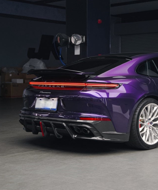 Porsche Panamera 976 Base 4 4S E-Hybird GTS Turbo 2024-ON with Aftermarket Parts - AE Desgin ART Rear Diffuser Carbon Fiber?from ArmorExtend