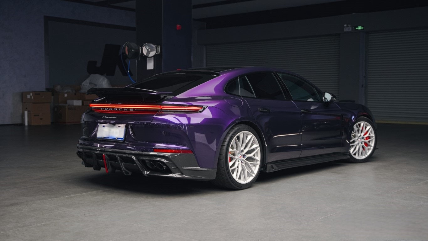 Porsche Panamera 976 Base 4 4S E-Hybird GTS Turbo (suitable for GTS and Turbo if active spoiler is deactivated) 2024-ON with Aftermarket Parts - AE Desgin ART Rear Wing & Spoiler Carbon Fiber from ArmorExtend