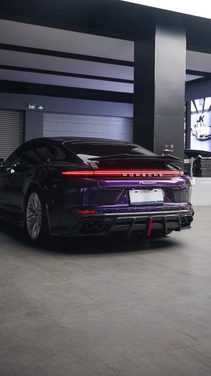 Porsche Panamera 976 Base 4 4S E-Hybird GTS Turbo 2024-ON with Aftermarket Parts - AE Desgin ART Rear Diffuser Carbon Fiber?from ArmorExtend