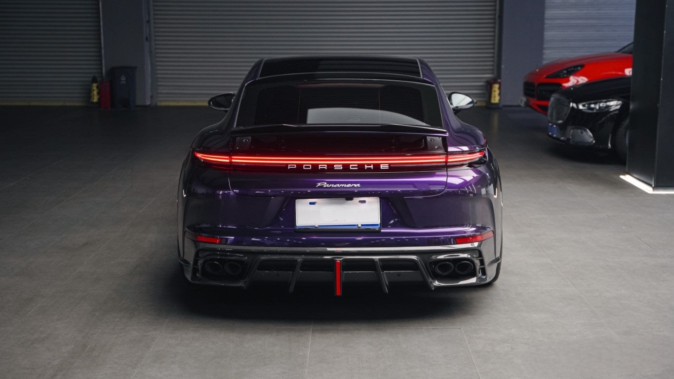 Porsche Panamera 976 Base 4 4S E-Hybird GTS Turbo (suitable for GTS and Turbo if active spoiler is deactivated) 2024-ON with Aftermarket Parts - AE Desgin ART Rear Wing & Spoiler Carbon Fiber from ArmorExtend