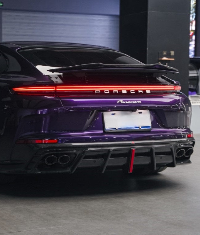 Porsche Panamera 976 Base 4 4S E-Hybird GTS Turbo (suitable for GTS and Turbo if active spoiler is deactivated) 2024-ON with Aftermarket Parts - AE Desgin ART Rear Wing & Spoiler Carbon Fiber from ArmorExtend