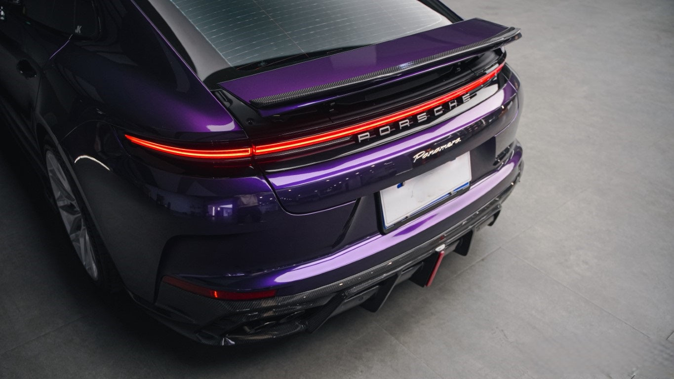 Porsche Panamera 976 Base 4 4S E-Hybird GTS Turbo 2024-ON with Aftermarket Parts - AE Desgin ART Rear Diffuser Carbon Fiber?from ArmorExtend