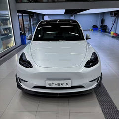 Tesla Model Y 2020 2021 2022 2023 2024 2025 with Aftermarket Parts - AE Style Front Canards Carbon Fiber from ArmorExtend