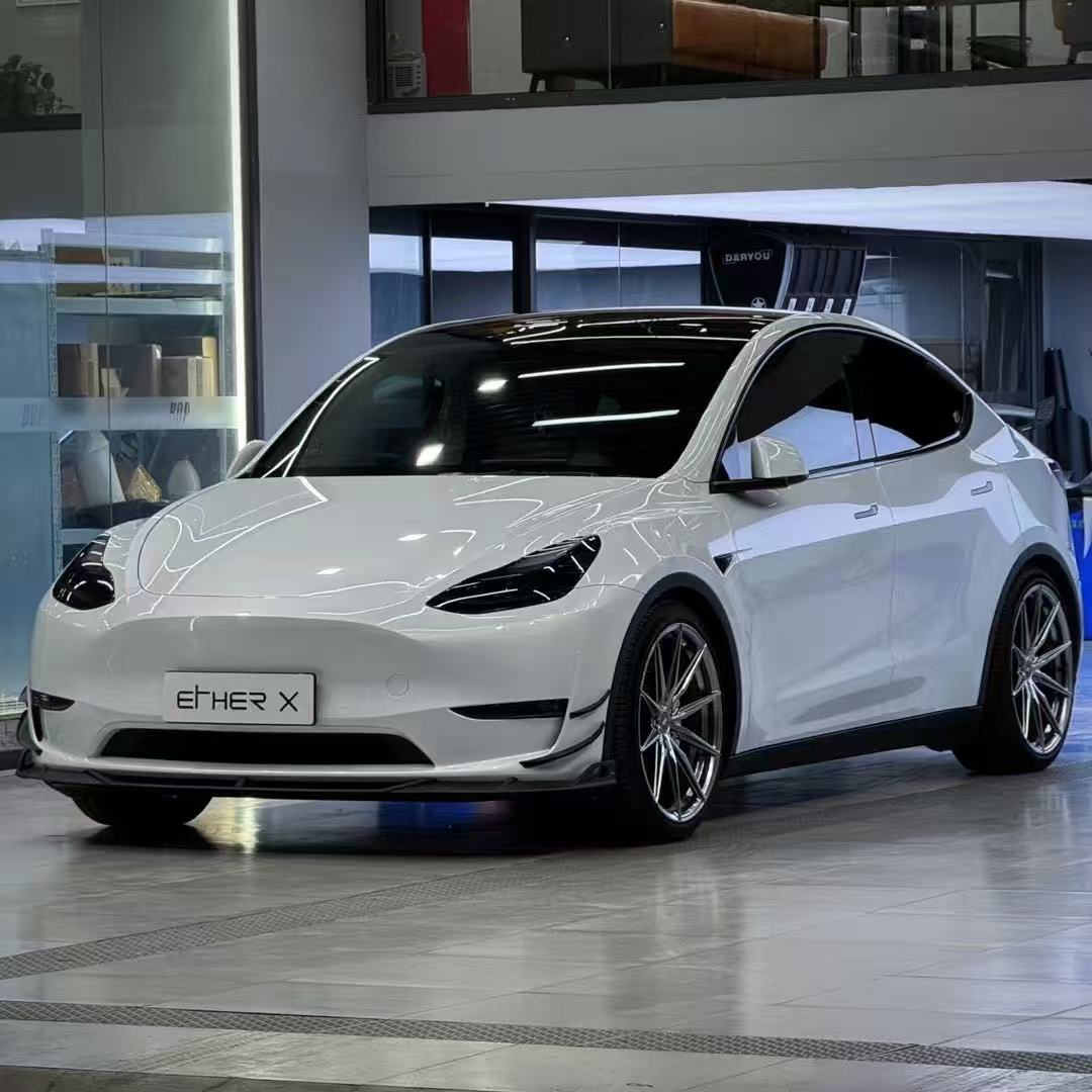 Tesla Model Y 2020 2021 2022 2023 2024 2025 with Aftermarket Parts - AE Style Front Canards Carbon Fiber from ArmorExtend