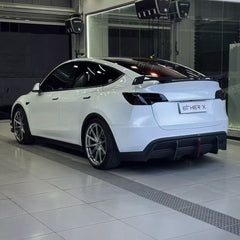 Tesla Model Y 2020 2021 2022 2023 2024 with Aftermarket Parts - AE Style Rear Diffuser Carbon Fiber?from??ArmorExtend