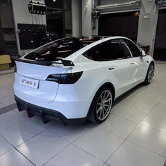 Tesla Model Y 2020 2021 2022 2023 2024 with Aftermarket Parts - AE Style Rear Diffuser Carbon Fiber?from??ArmorExtend