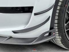 Tesla Model Y 2020 2021 2022 2023 2024 2025 with Aftermarket Parts - AE Style Front Lip Carbon Fiber from ArmorExtend