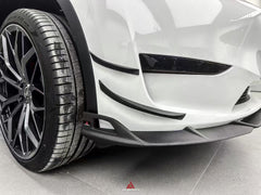Tesla Model Y 2020 2021 2022 2023 2024 2025 with Aftermarket Parts - AE Style Front Lip Carbon Fiber from ArmorExtend