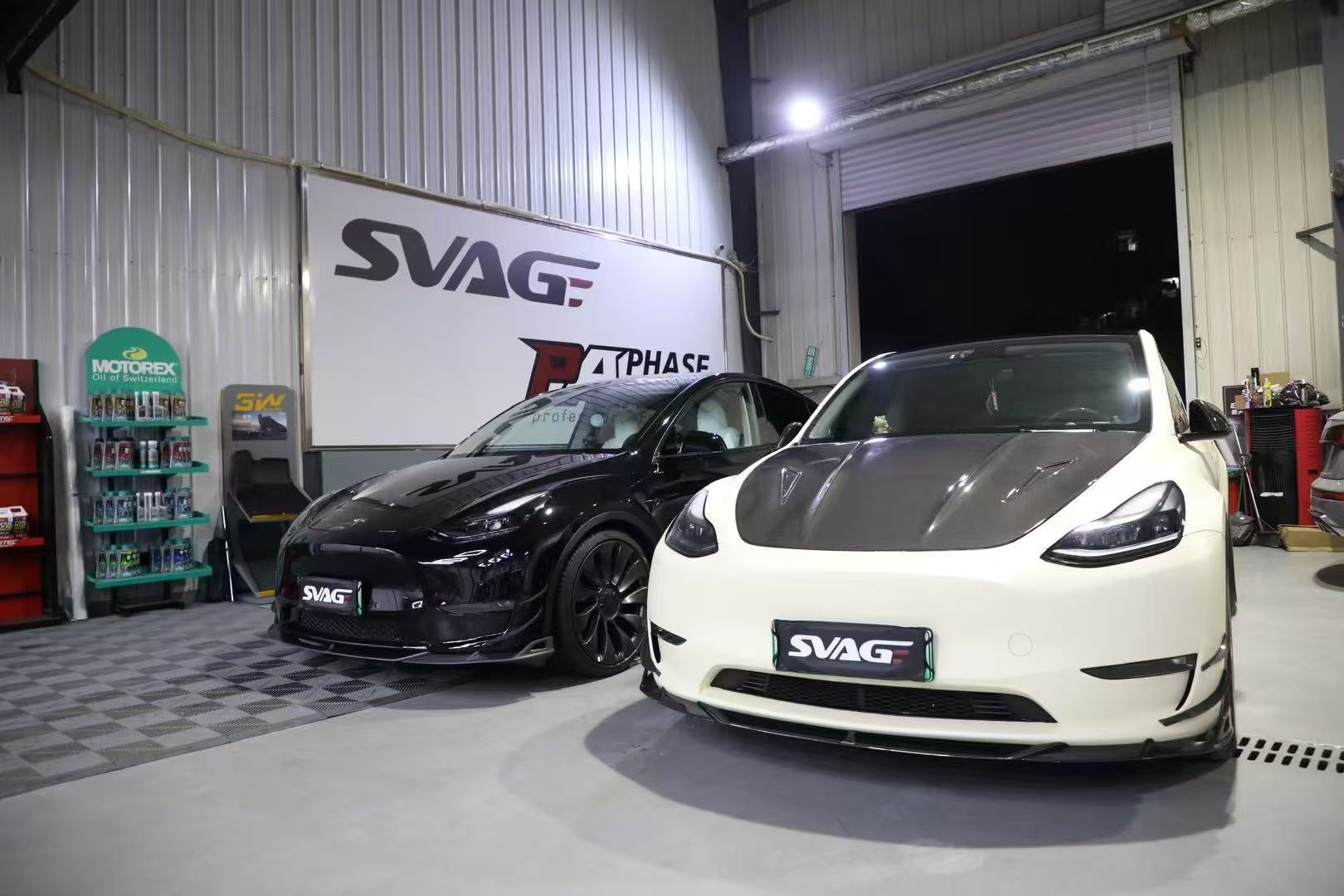 Tesla Model Y 2020 2021 2022 2023 2024 2025 with Aftermarket Parts - AE Style Front Lip Carbon Fiber from ArmorExtend