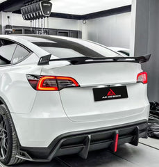Tesla Model Y Performance AWD Long Range RWD Standard 2020 2021 2022 2023 2024 with Aftermarket Parts - AE Rear Wing Carbon Fiber from ArmorExtend