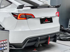 Tesla Model Y Performance AWD Long Range RWD Standard 2020 2021 2022 2023 2024 with Aftermarket Parts - AE Rear Wing Carbon Fiber from ArmorExtend