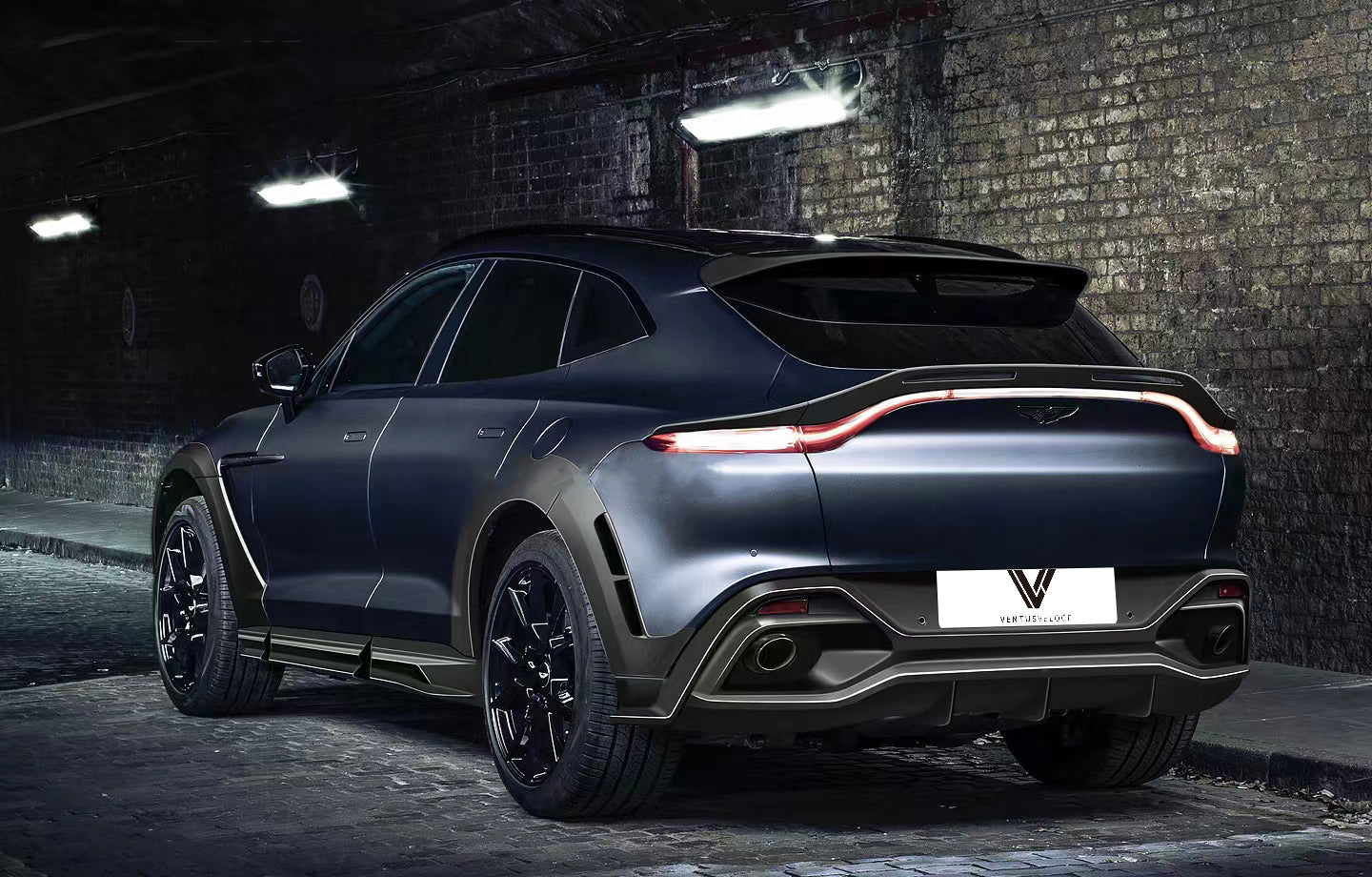 Aston Martin DBX Base 2021 2022 2023 2024 with Aftermarket Parts - Rear Diffuser Dry Pre-preg Carbon Fiber from Ventus Veloce