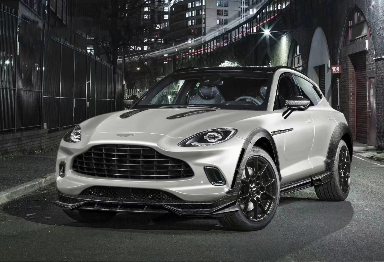 Aston Martin DBX Base 2021 2022 2023 2024 with Aftermarket Parts - Side Skirts Dry Pre-preg Carbon Fiber from Ventus Veloce