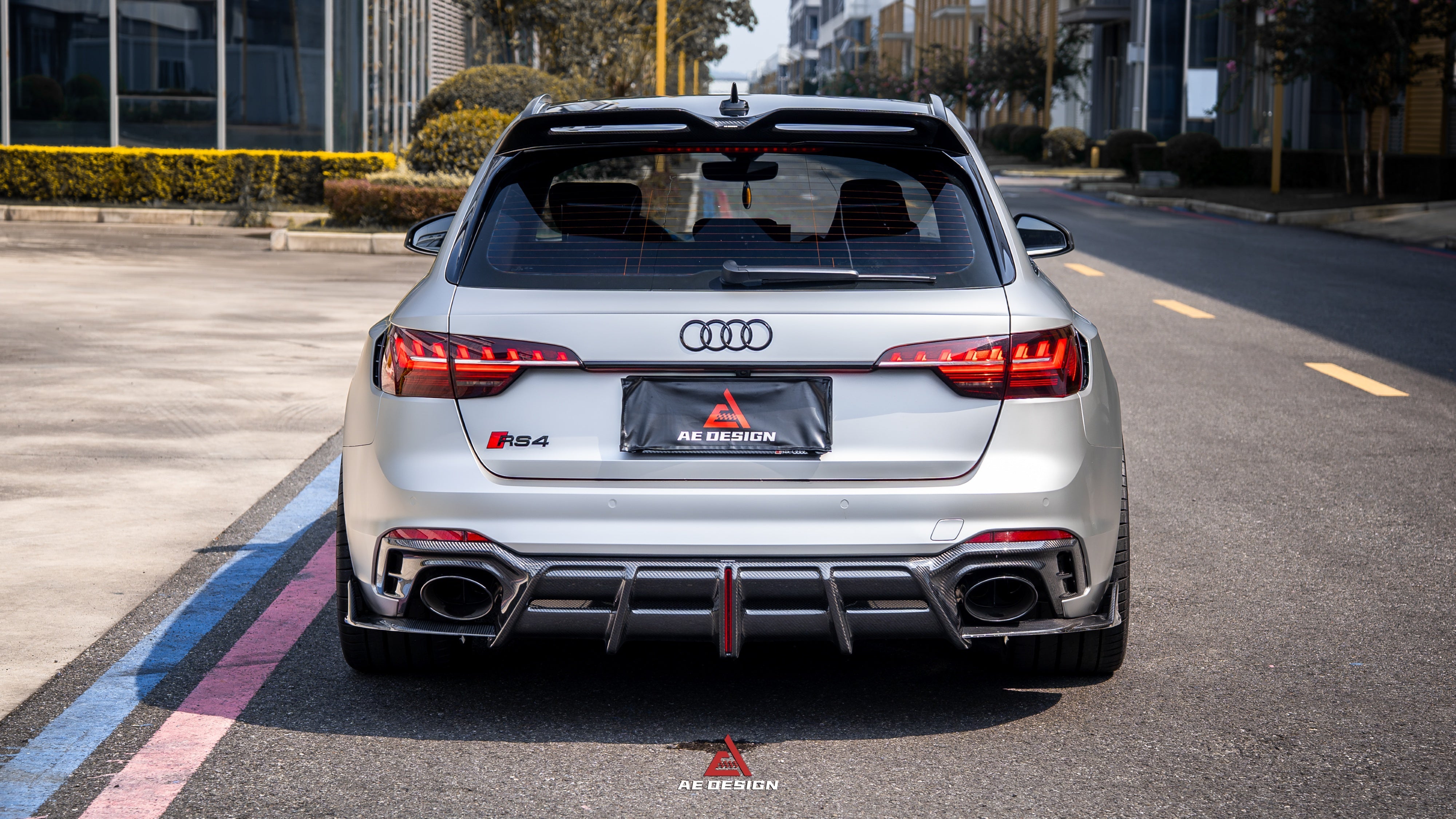 Audi RS4 B9 B9.5 2018-ON with Aftermarket Parts - ART V2 Rear Diffuser Dry Pre-preg Carbon Fiber from ArmorExtend