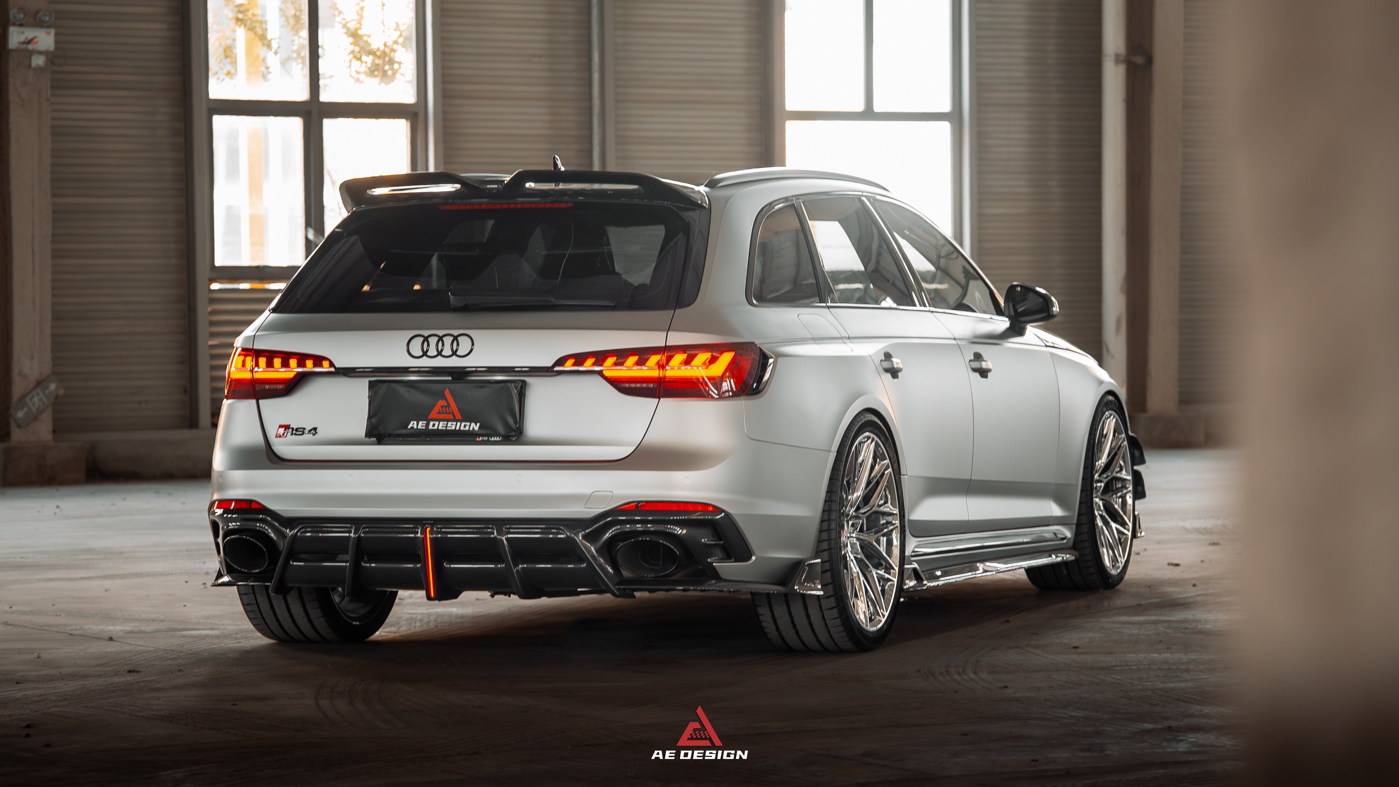 Audi RS4 B9 B9.5 2018-ON with Aftermarket Parts - ART V2 Rear Canards Dry Pre-preg Carbon Fiber from ArmorExtend