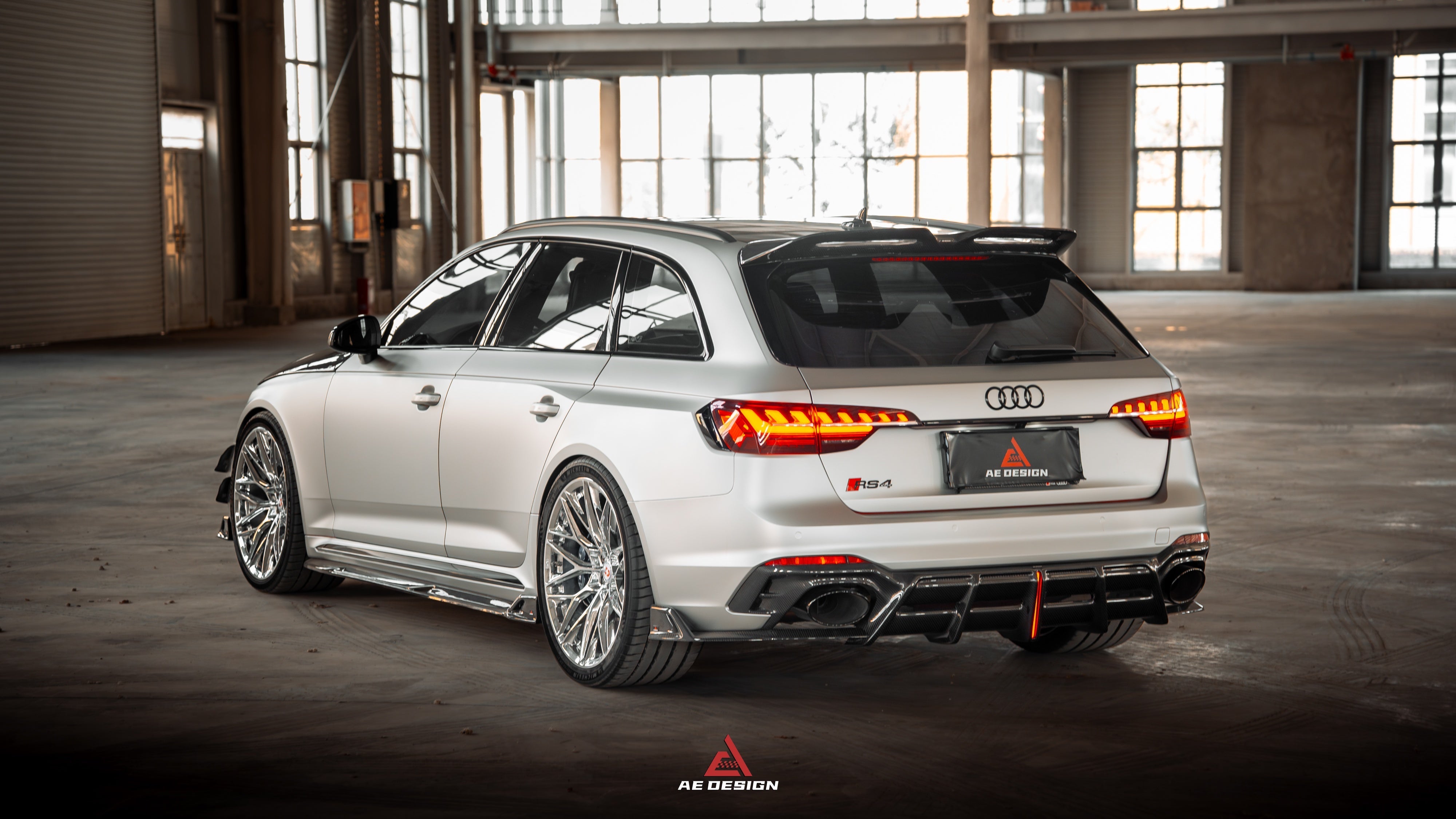 Audi RS4 B9 B9.5 2018-ON with Aftermarket Parts - ART V2 Rear Roof Spoiler Dry Pre-preg Carbon Fiber from ArmorExtend