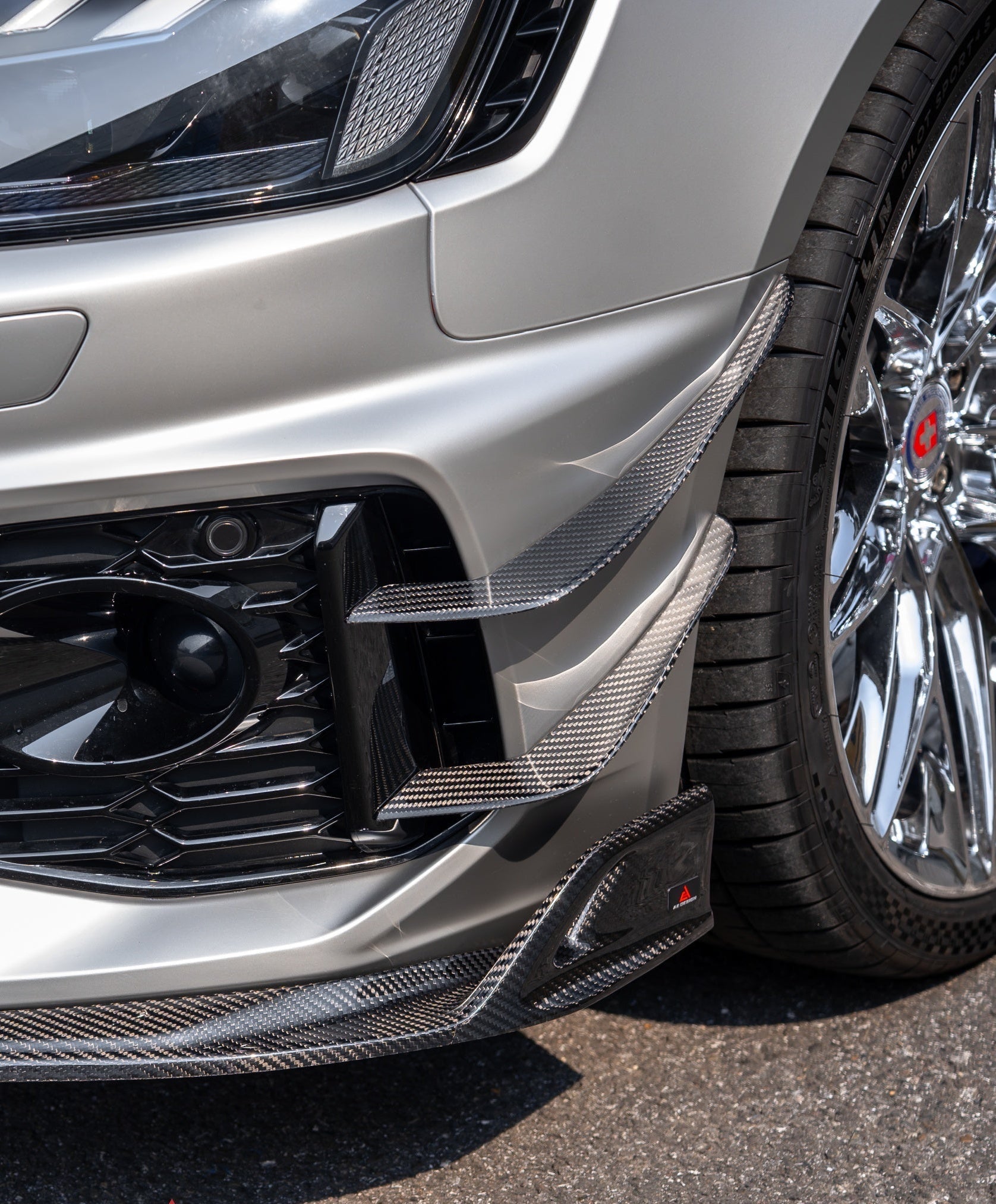 Audi RS4 B9.5 2020-ON with Aftermarket Parts - ART V2 Front Canards Dry Pre-preg Carbon Fiber from ArmorExtend