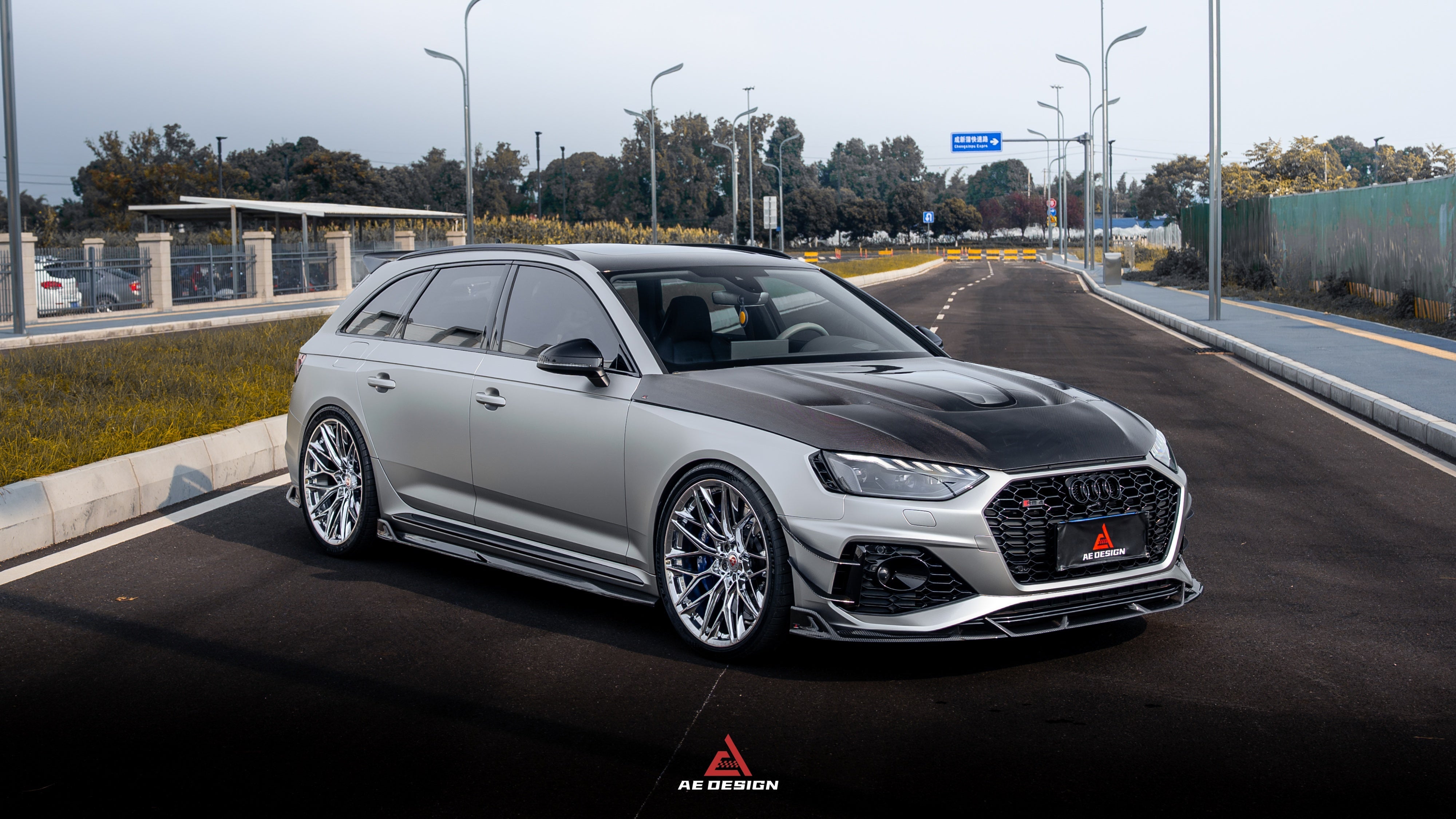 Audi RS4 B9.5 2020-ON with Aftermarket Parts - ART V2 Front Canards Dry Pre-preg Carbon Fiber from ArmorExtend