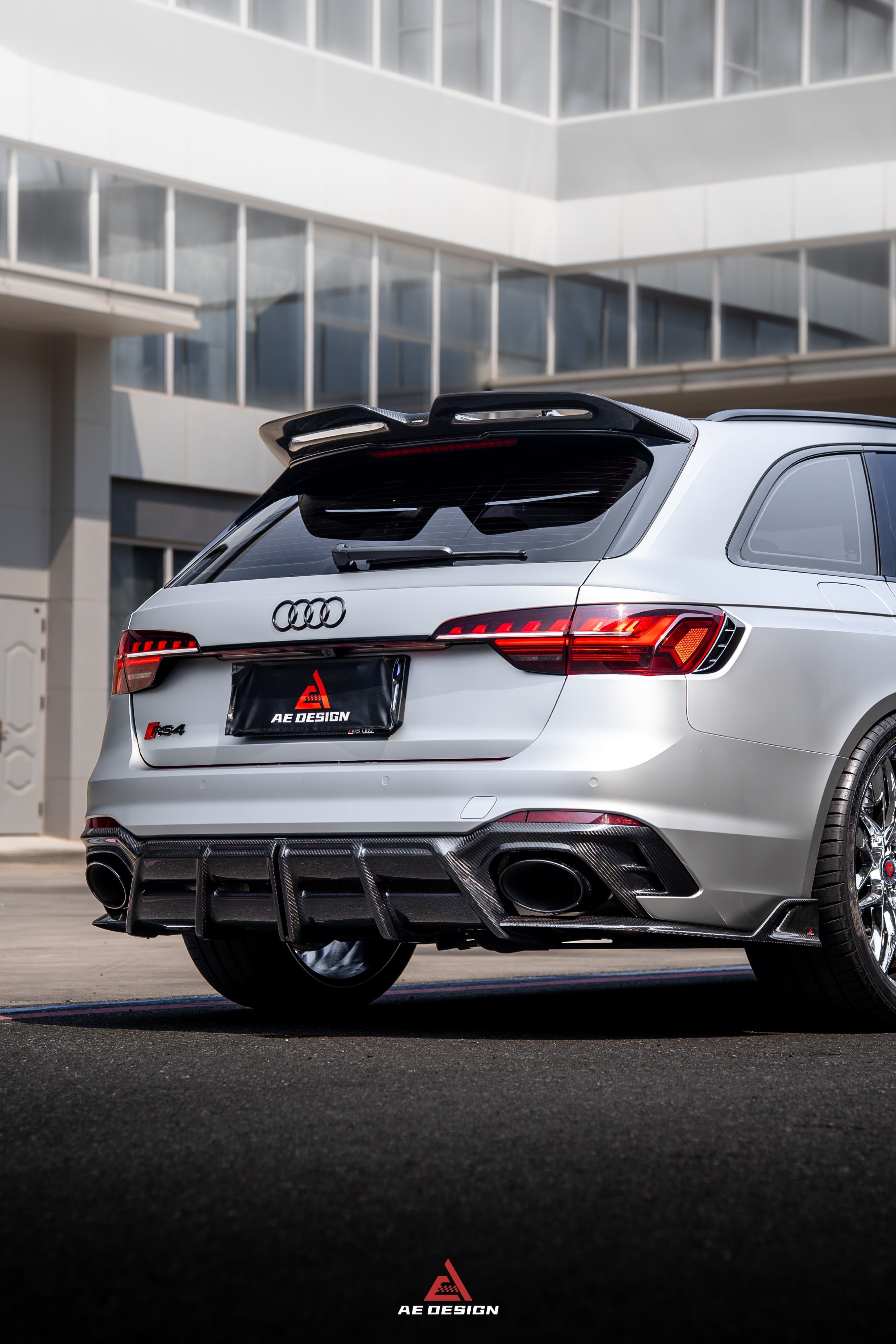 Audi RS4 B9 B9.5 2018-ON with Aftermarket Parts - ART V2 Rear Canards Dry Pre-preg Carbon Fiber from ArmorExtend