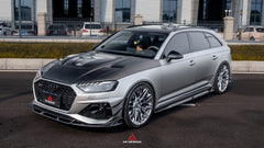 Audi RS4 B9.5 2020-ON with Aftermarket Parts - ART V2 Front Canards Dry Pre-preg Carbon Fiber from ArmorExtend