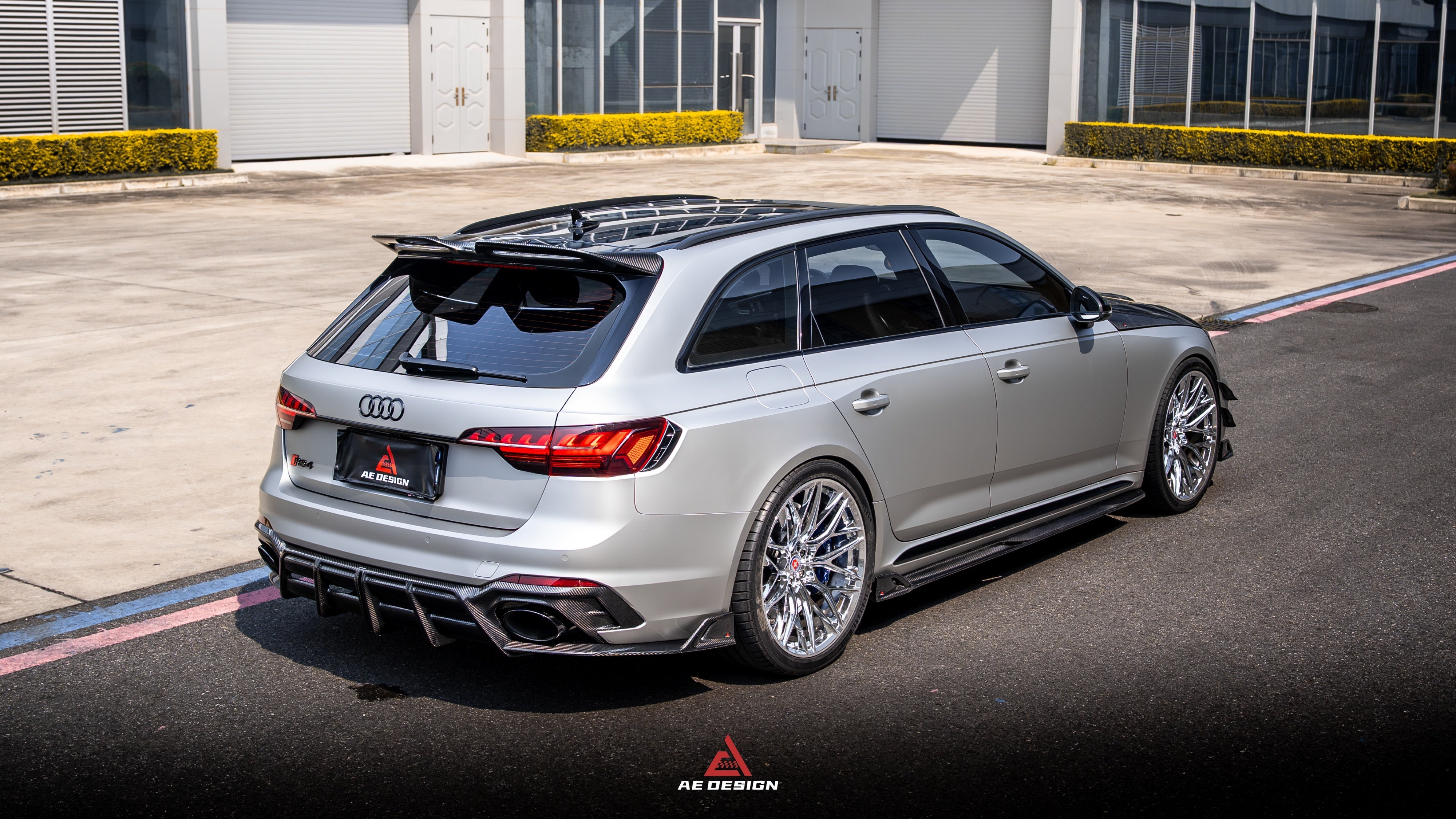 Audi RS4 B9 B9.5 2018-ON with Aftermarket Parts - ART V2 Rear Roof Spoiler Dry Pre-preg Carbon Fiber from ArmorExtend