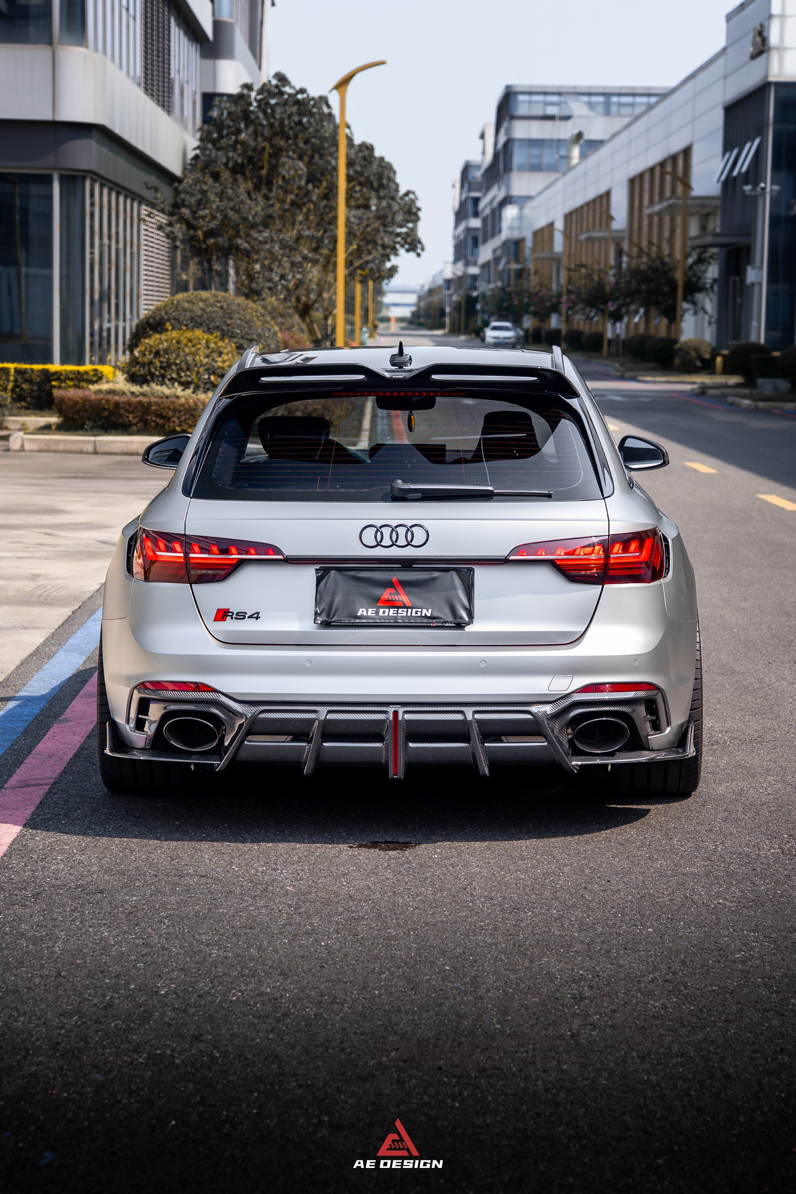Audi RS4 B9 B9.5 2018-ON with Aftermarket Parts - ART V2 Rear Roof Spoiler Dry Pre-preg Carbon Fiber from ArmorExtend