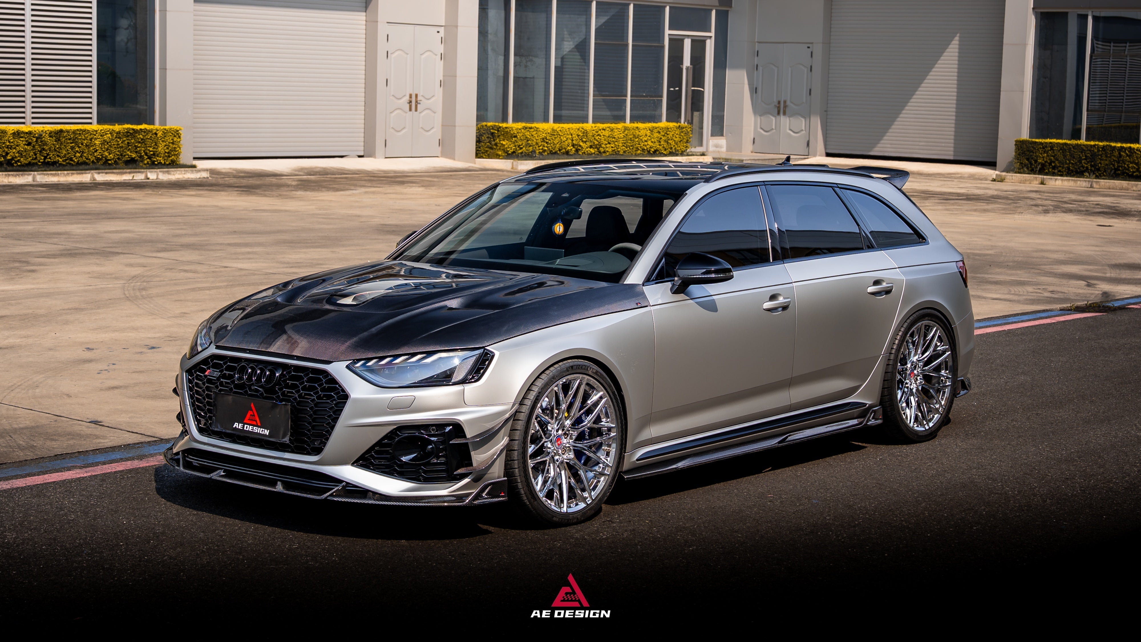 Audi RS4 B9.5 2020-ON with Aftermarket Parts - ART V2 Front Canards Dry Pre-preg Carbon Fiber from ArmorExtend
