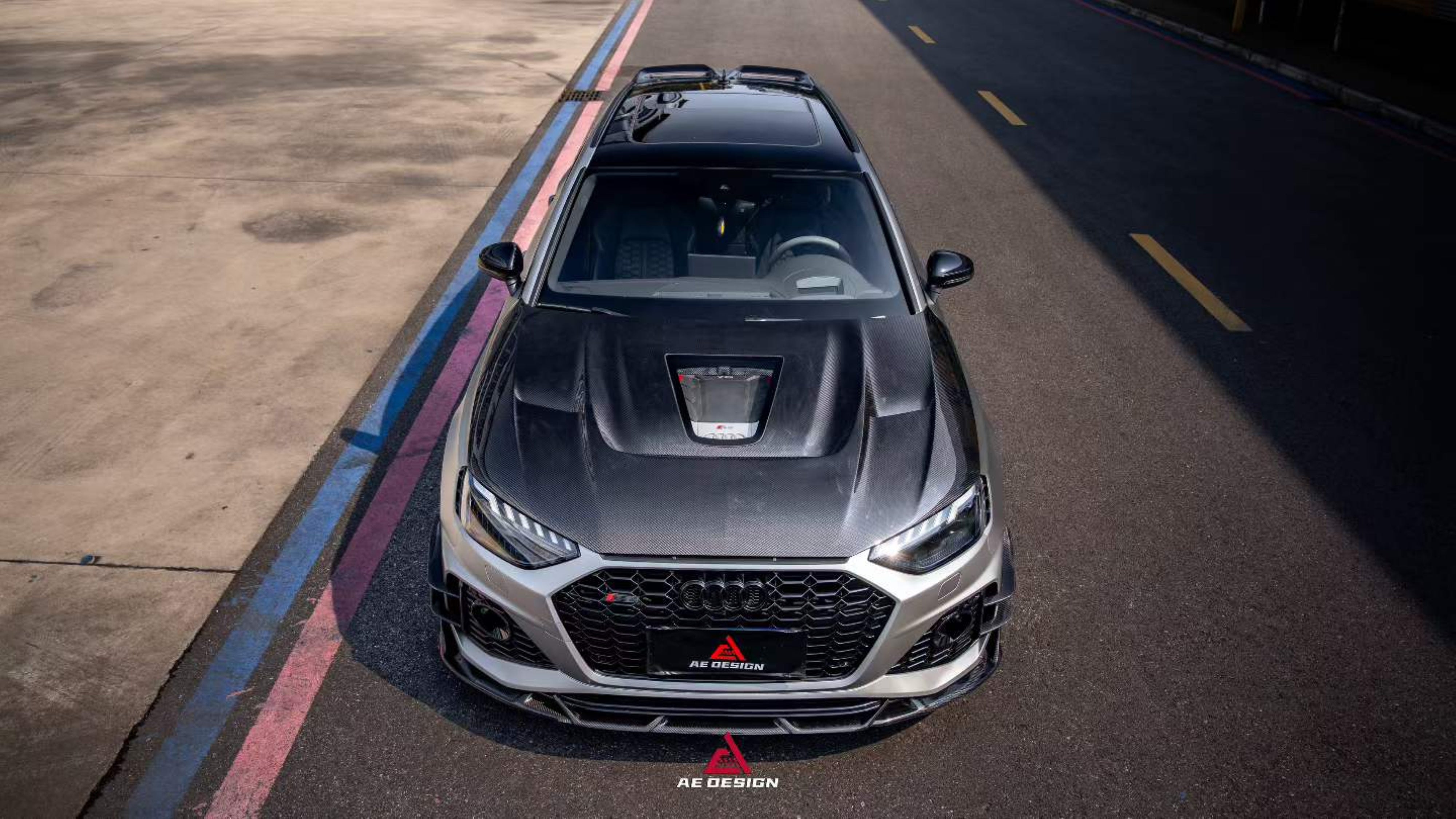 Audi RS4 B9 B9.5 2018-ON & S4 / A4 / A4 Allroad / A4 Avant B9 B9.5 2017-ON with Aftermarket Parts - ART Vented Transparent Glass V2 Hood Bonnet Dry Pre-preg Carbon Fiber from ArmorExtend