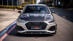 Audi RS4 B9 B9.5 2018-ON & S4 / A4 / A4 Allroad / A4 Avant B9 B9.5 2017-ON with Aftermarket Parts - ART Vented Transparent Glass V2 Hood Bonnet Dry Pre-preg Carbon Fiber from ArmorExtend