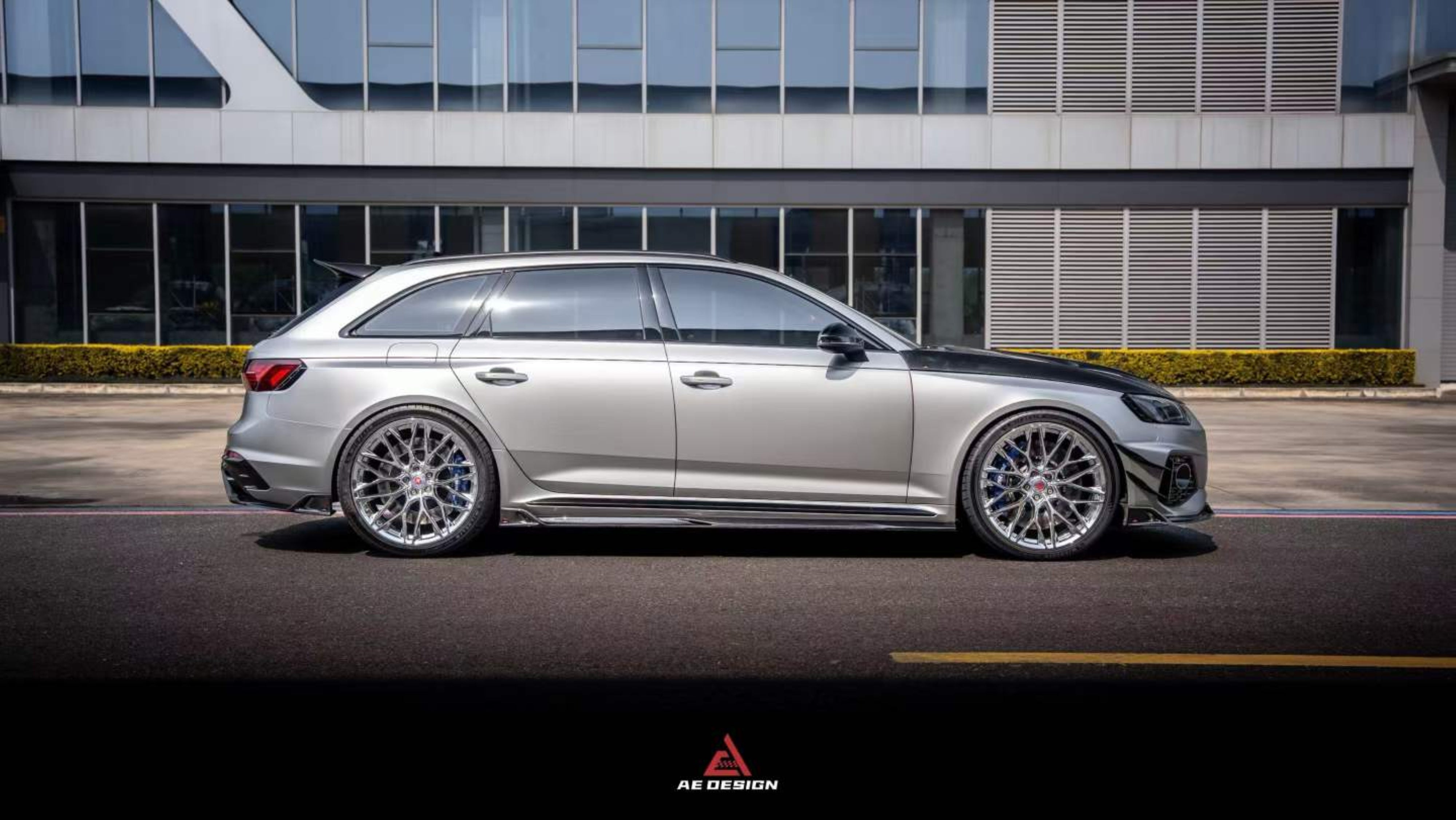 Audi RS4 B9 B9.5 2018-ON with Aftermarket Parts - ART Side Skirts Dry Pre-preg Carbon Fiber from ArmorExtend