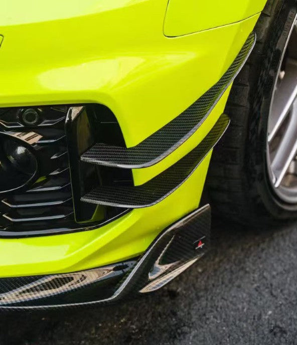 Audi RS5 B9.5 2020 2021 2022 2023 2024 2025 with Aftermarket Parts - AE V2 Style Front Canards Dry Pre-preg Carbon Fiber from ArmorExtend