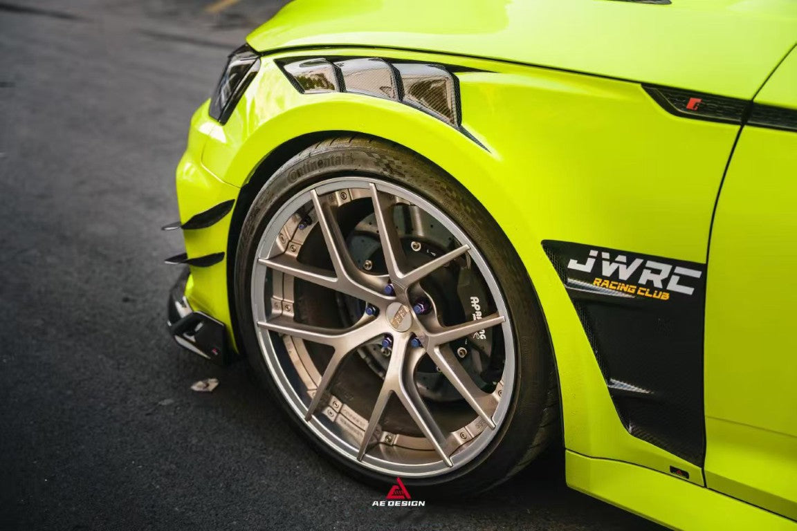Audi RS5 B9.5 2020 2021 2022 2023 2024 2025 with Aftermarket Parts - AE V2 Style Front Canards Dry Pre-preg Carbon Fiber from ArmorExtend