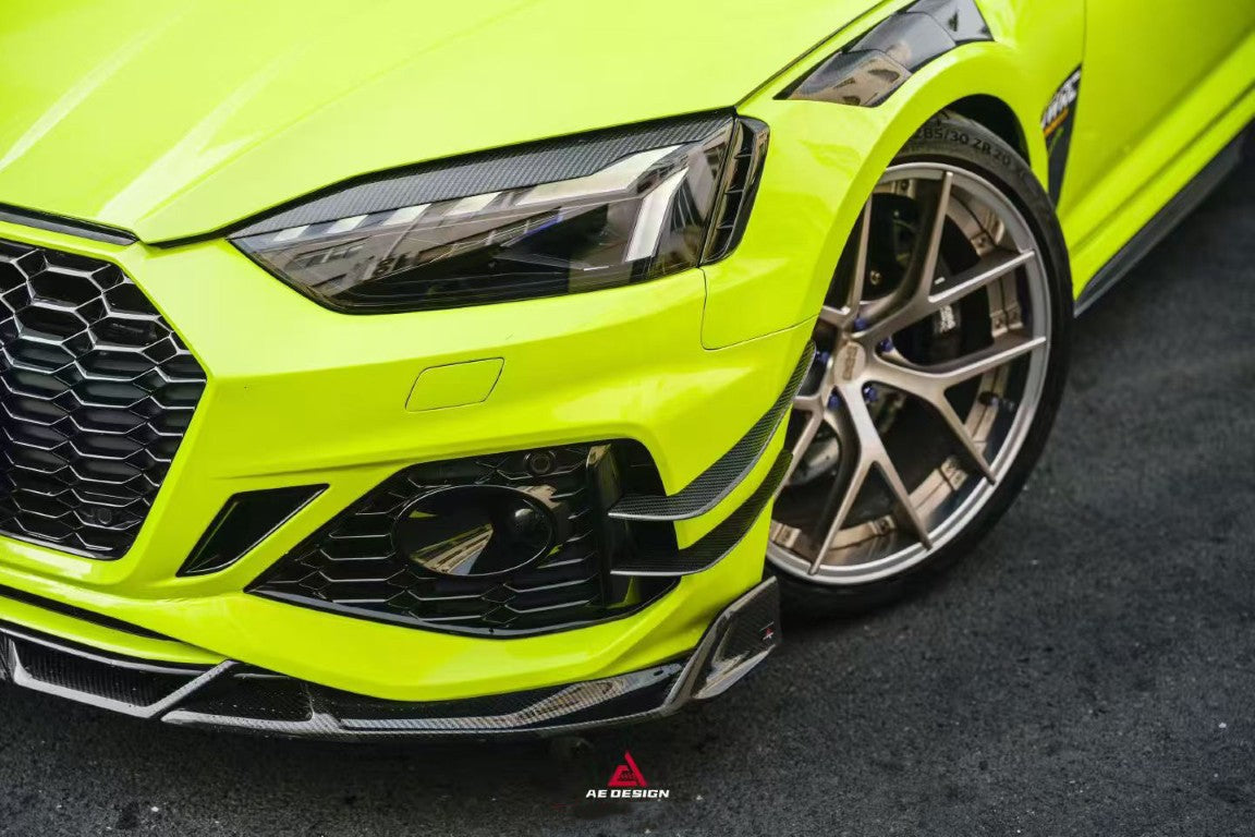 Audi RS5 B9.5 2020 2021 2022 2023 2024 2025 with Aftermarket Parts - AE V2 Style Front Lip Dry Pre-preg Carbon Fiber from ArmorExtend