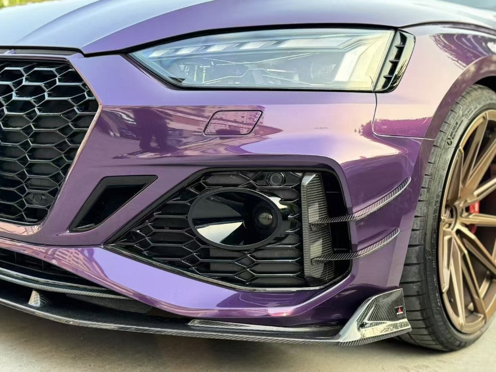 Audi RS5 B9.5 2020 2021 2022 2023 2024 with Aftermarket Parts - AE Style Front Canards Carbon Fiber from ArmorExtend