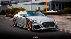 Audi RS5 B9.5 2020 2021 2022 2023 2024 2025 with Aftermarket Parts - ART V2 Style Side Skirts Dry Pre-preg Carbon Fiber from ArmorExtend