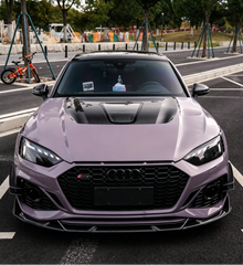 Audi RS5 S5 A5 B9 B9.5 2017 2018 2019 2020 2021 2022 2023 2024 2025 with Aftermarket Parts - ART Vented Transparent Glass V2 Style Hood Bonnet Dry Pre-preg Carbon Fiber from ArmorExtend
