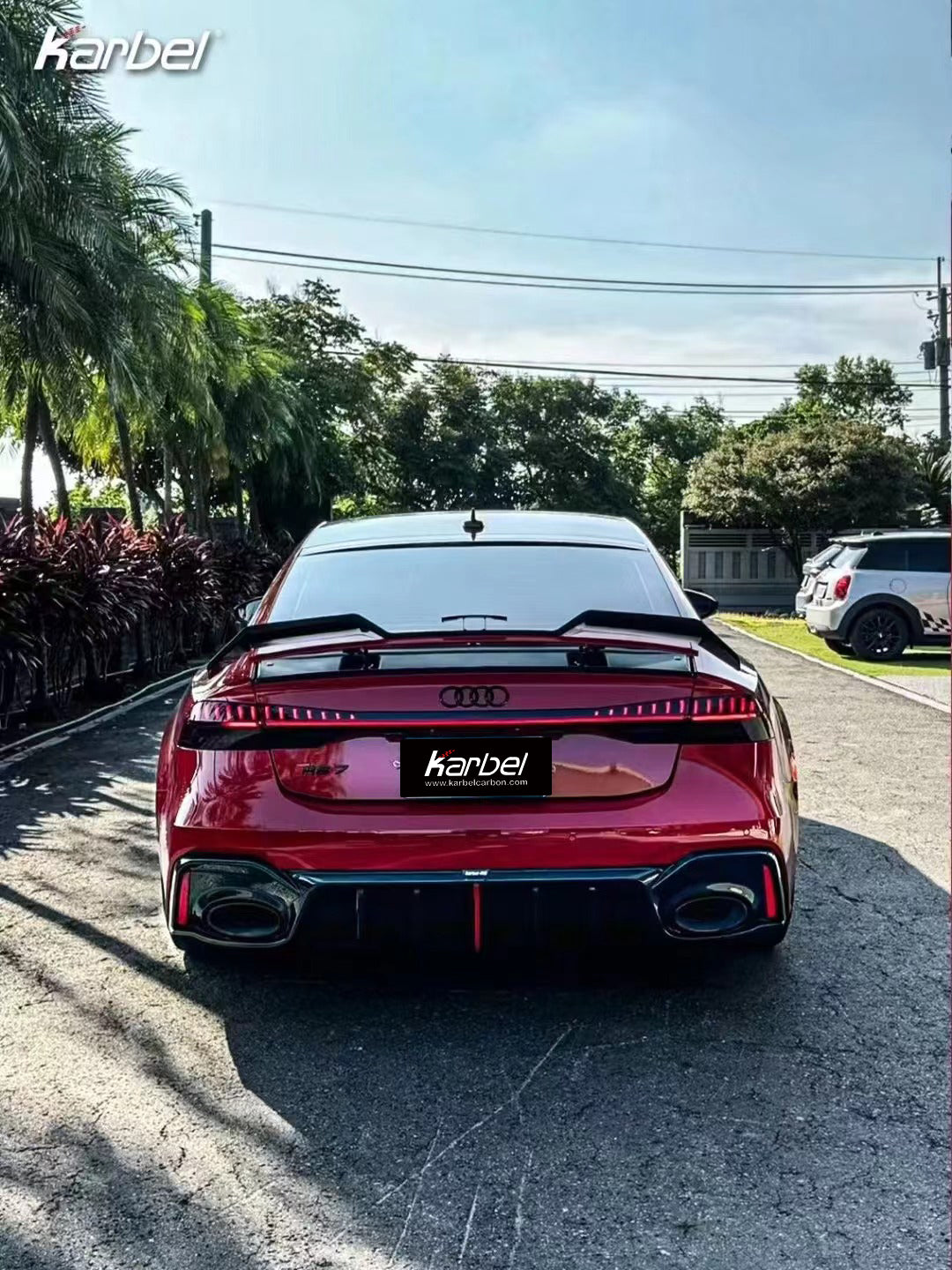 Audi RS6 C8 2020-ON & RS7 C8 2020-ON With Aftermarket Parts - Rear Diffuser & Canards Pre-preg Carbon Fiber from Karbel Carbon