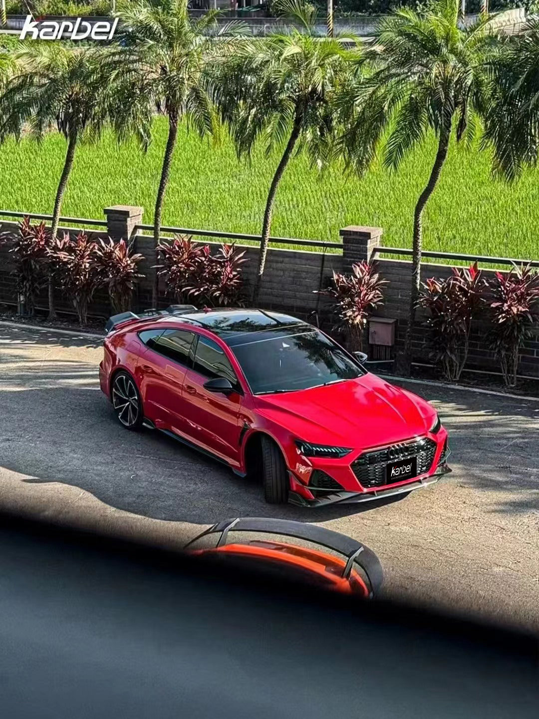 Audi RS6 C8 2020-ON & RS7 C8 2020-ON with Aftermarket Parts - Front Lip Pre-preg Carbon Fiber from Karbel Carbon