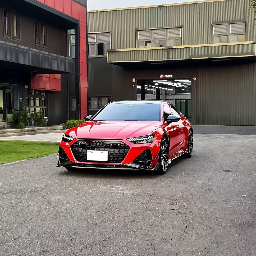Audi RS6 C8 2020-ON & RS7 C8 2020-ON with Aftermarket Parts - Front Canards Pre-preg Carbon Fiber from Karbel Carbon