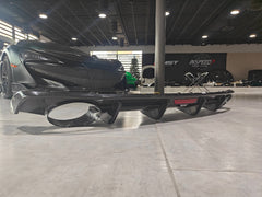 Audi S4 A4 (with S-line bumper, does not fit base model) B9 2017 2018 2019 with Aftermarket Parts - V3 RS4 Style Rear Diffuser Pre-preg Carbon Fiber from Karbel Carbon