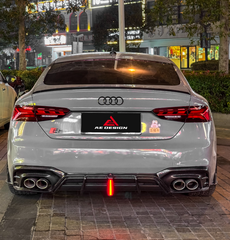 Audi S5 A5 (with s-line bumper, does not base model) B9.5 2020 2021 2022 2023 2024 with Aftermarket Parts - AE Rear Diffuser & Canards Carbon Fiber from ArmorExtend