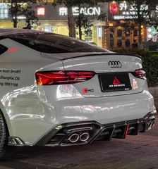 Audi S5 A5 (with s-line bumper, does not base model) B9.5 2020 2021 2022 2023 2024 with Aftermarket Parts - AE Rear Diffuser & Canards?Carbon Fiber from?ArmorExtend