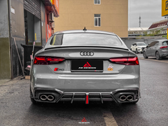 Audi S5 A5 (with s-line bumper, does not base model) B9.5 2020 2021 2022 2023 2024 with Aftermarket Parts - AE Rear Diffuser & Canards?Carbon Fiber from?ArmorExtend