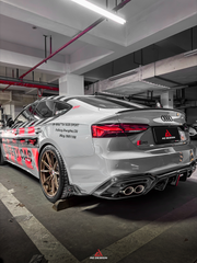 Audi S5 A5 (with s-line bumper, does not base model) B9.5 2020 2021 2022 2023 2024 with Aftermarket Parts - AE Rear Diffuser & Canards?Carbon Fiber from?ArmorExtend
